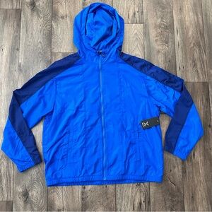 Xersion Windbreaker Relaxed Hooded Nylon Jacket Men’s Size M Blue